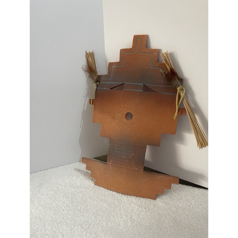 Navajo Clay Wall Mask Sculpture Signed